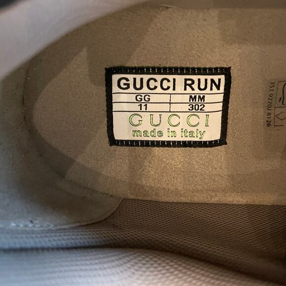 Gucci Run Suede Sneakers Black Interlocking G Men\'s 11 US 11.5 NEW main image 4